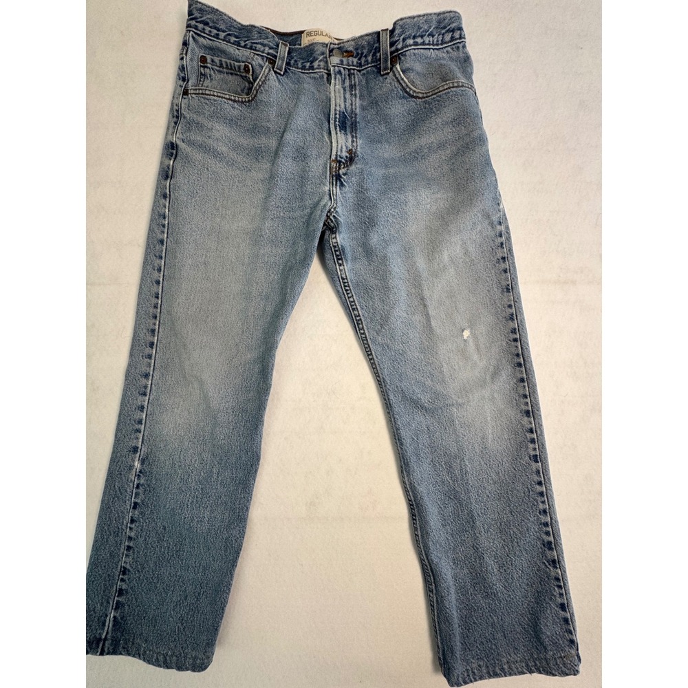 Levis 505 Reg Fit Jeans Mens 36x30 Blue Medium Wash Straight Leg Denim 505-0216